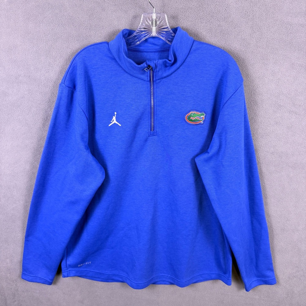 Florida Gators Air Jordan Pullover Men Large Blue Quarter Zip Sweatshirt